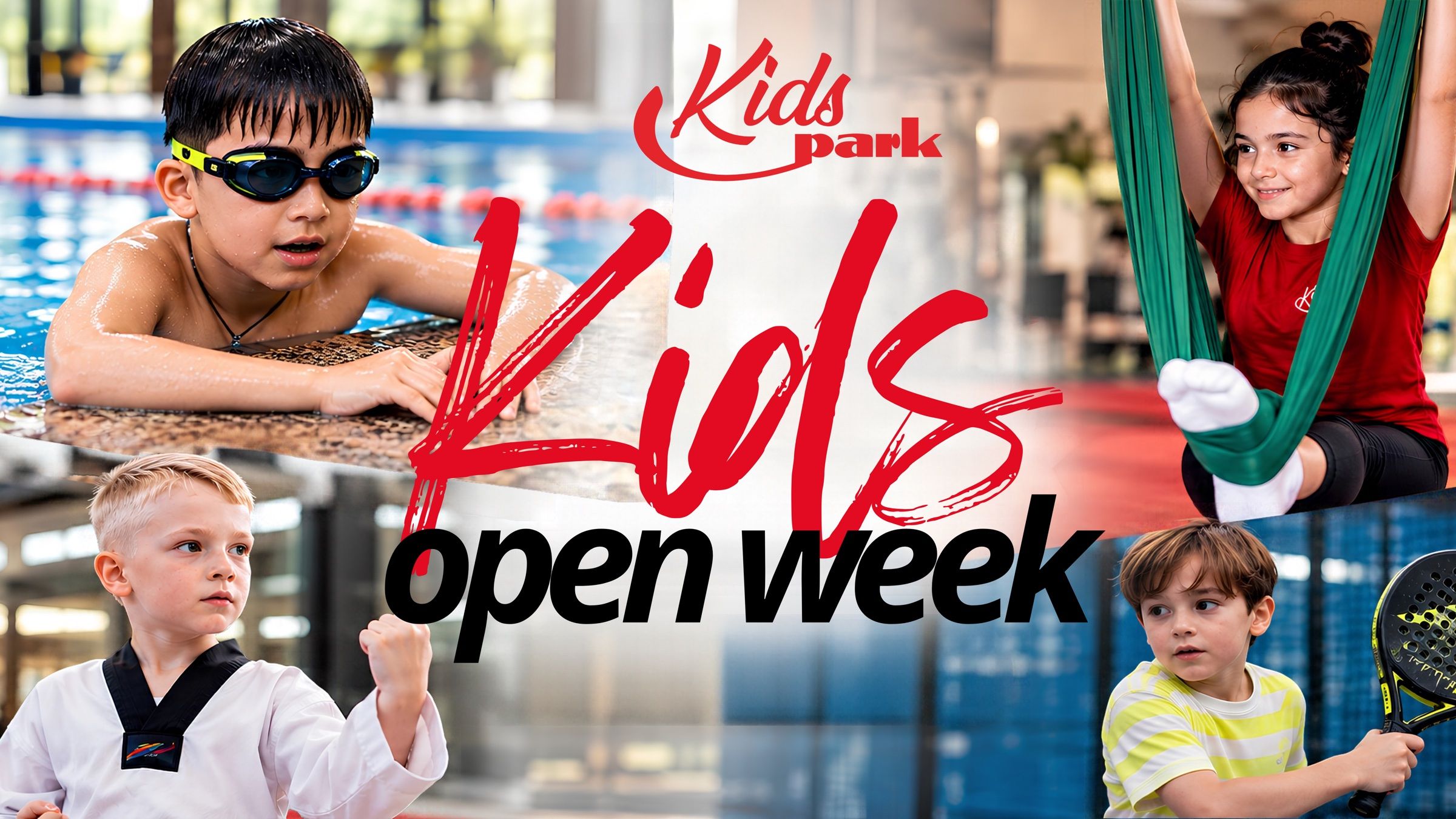 Kids Park Open Week: înot, acrobație, arte marțiale și padel pentru copii